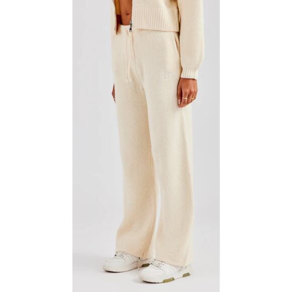 Cernucci women’s ribbed knit joggers in Oatmeal. Size M. - Picture 1 of 7
